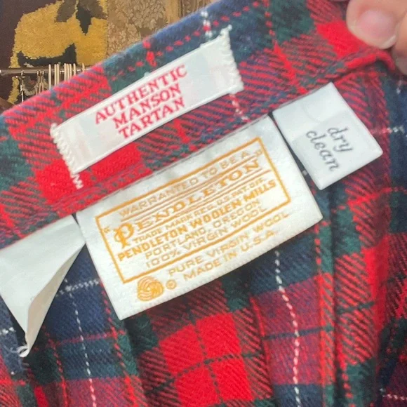 Vintage Pendleton Tartan Wool Pleated Skirt Outlander Scottish Countryside - Picture 3 of 4